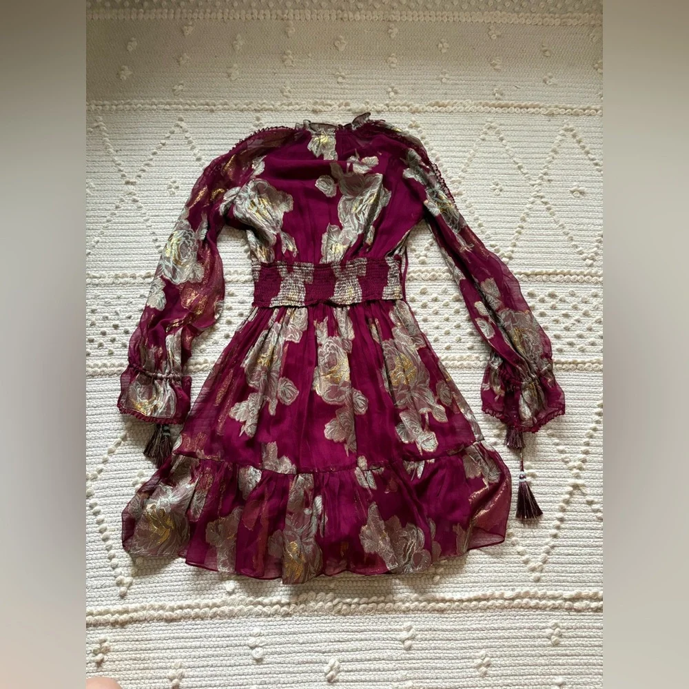 Hemant & Nandita floral shimmer dress size S - Picture 6 of 16